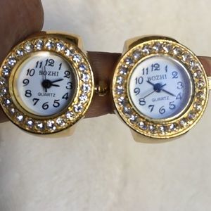 Unisex Trendy Finger Ring Watches Gold filled